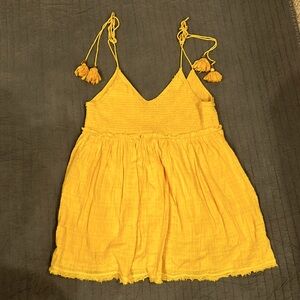 Free People Endless Summer dress tunic babydoll style yellow Sz small